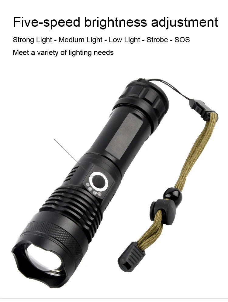 Bluejw Handheld Waterproof Flashlight, Portable Rechargeable LED Flashlight - Powerful Handheld Flashlights for Emergency, Outdoors - Image 4